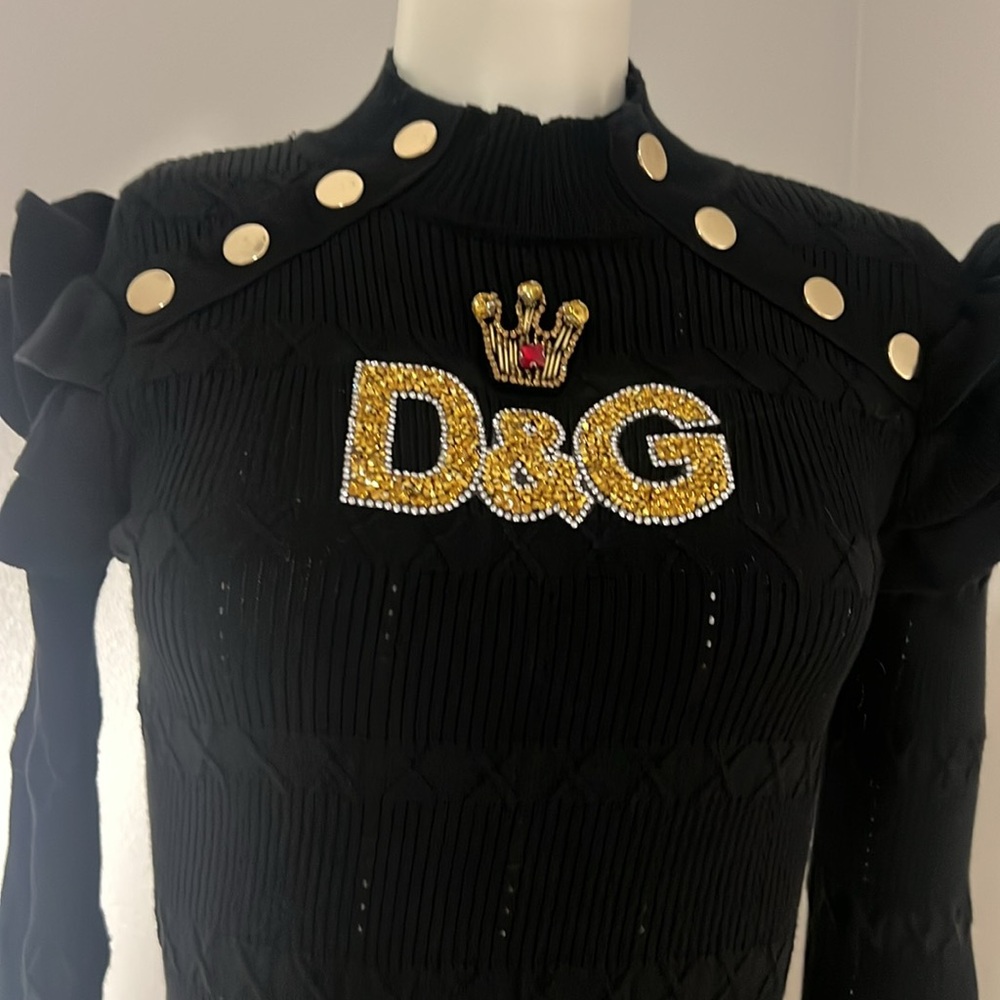 Dolce & Gabbana One of a Kind Black Ruffled Textured Mini Dress $2,900 OBO NWT - Picture 2 of 16